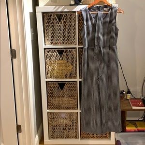 Gingham v-neck cropped jumpsuit